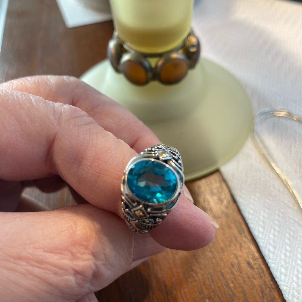 Genuine Blue topaz ring